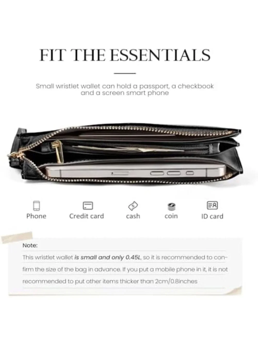 Ultra-Slim Genuine Leather Wristlet Clutch Wallet for Women | RFID Credit Card
